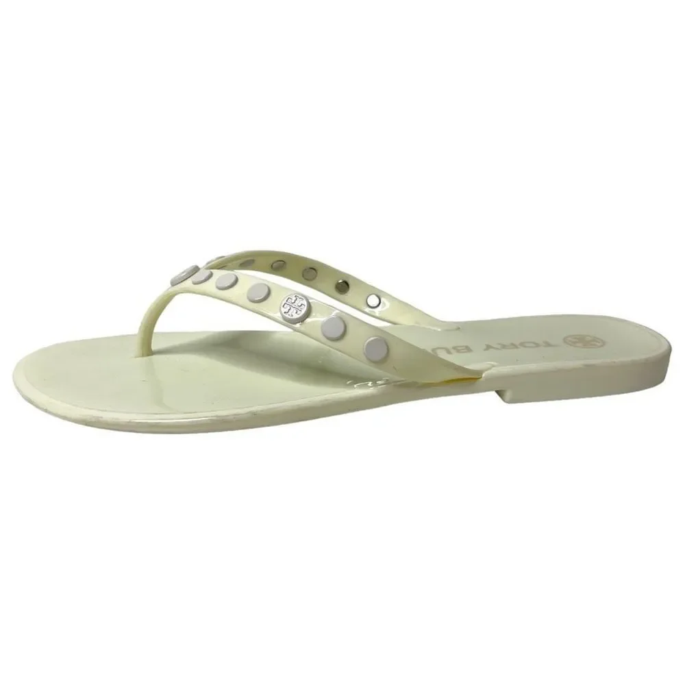 Tory Burch Studded Jelly Sandals Flip Flop Sandal Ivory White Size 7